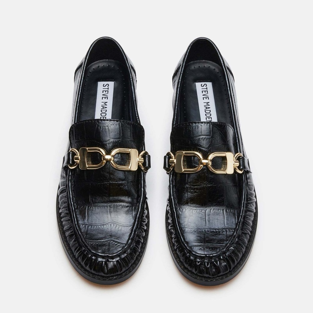 Steve Madden Rain Loafers | Black Patent Penny Loafers